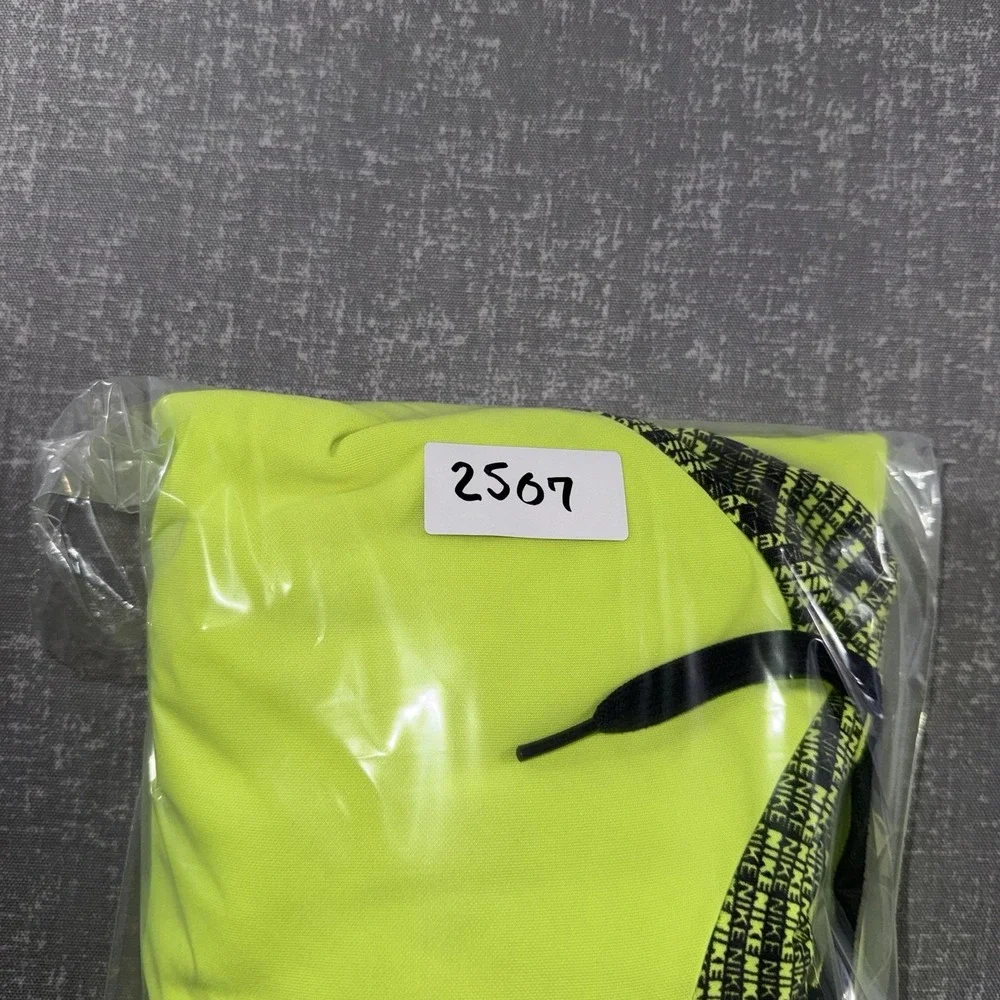 Nike Hoodie Mens XLT Yellow Dri-FIT Fleece Pullover Kangaroo Pocket Swoosh Logo